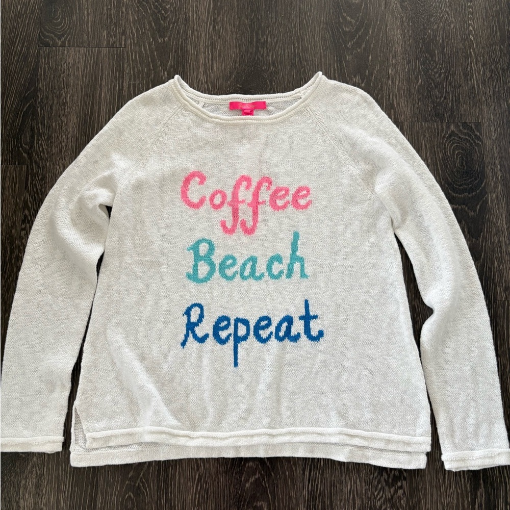 New! Lilly Pulitzer Danette Resort White Coffee Intarsia Sweater - Picture 6 of 12